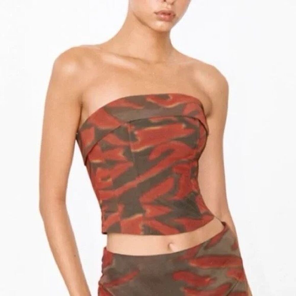 NEW With Jean Carla Corset in NYX Red Brown Tye Dye Size XS